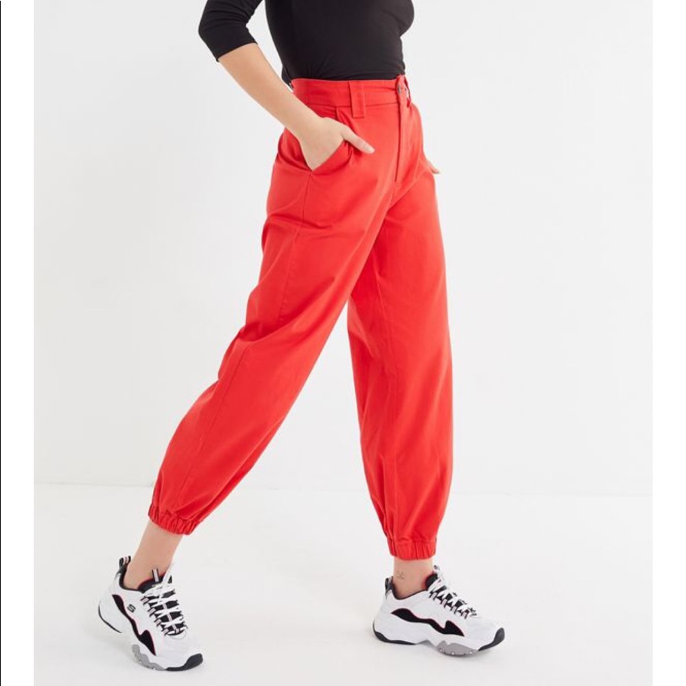Urban Outfitters Red Jordyn High-Rise Jogger Pant